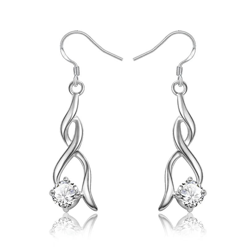 New 925 Sterling Silver AAAA White Zircon Crystal Eardrop Earrings For Woman Wedding Engagement Fashion Party Charm Jewelry
New 925 Sterling Silver AAAA White Zircon Crystal Eardrop Earrings For Woman Wedding Engagement Fashion Party Charm Jewelry