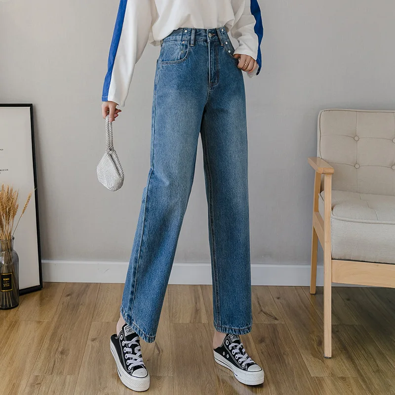 Streetwear Women Denim Blue Jeans Chic High Waist Loose Female Wide Leg Jeans Pants 2021 Spring Vintage Denim Trousers
Streetwear Women Denim Blue Jeans Chic High Waist Loose Female Wide Leg Jeans Pants 2021 Spring Vintage Denim Trousers