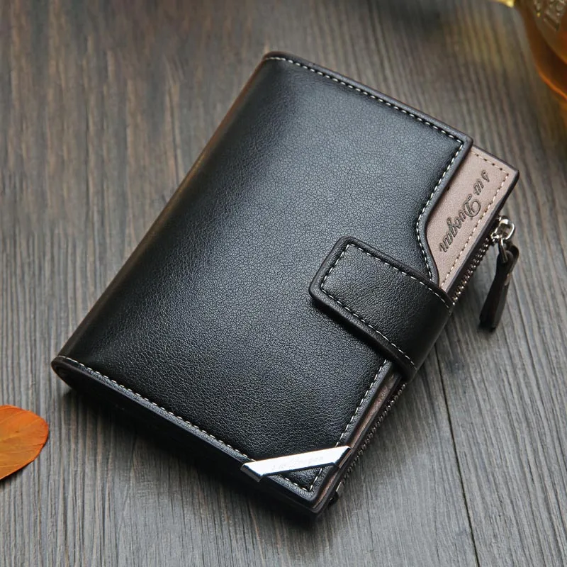 New Korean casual men's wallet Short vertical locomotive British casual multi-function card bag zipper buckle triangle folding
New Korean casual men's wallet Short vertical locomotive British casual multi-function card bag zipper buckle triangle folding