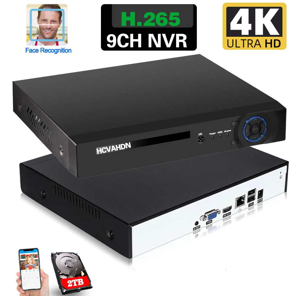 

H.265 8 Channel NVR 4K Network Video Recorder 8CH CCTV Video Surveillance Recorder For IP Camera 4K 9CH 8CH NVR 5MP XMEYE HDD