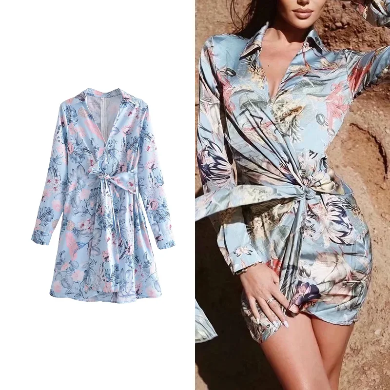 TRAF Za 2021 Women Dresses Casual New Satin Print Mini Dress Woman Vintage Long Sleeve Lacing Female Party Dresses
TRAF Za 2021 Women Dresses Casual New Satin Print Mini Dress Woman Vintage Long Sleeve Lacing Female Party Dresses
