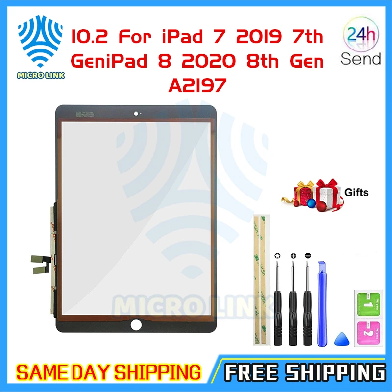 

10.2" Touch Screen For iPad 7 2019 7th Gen/iPad 8 2020 8th Gen A2197 A2198 A2200/A2428 A2429 A2430 Outer Display Glass Panel Tes