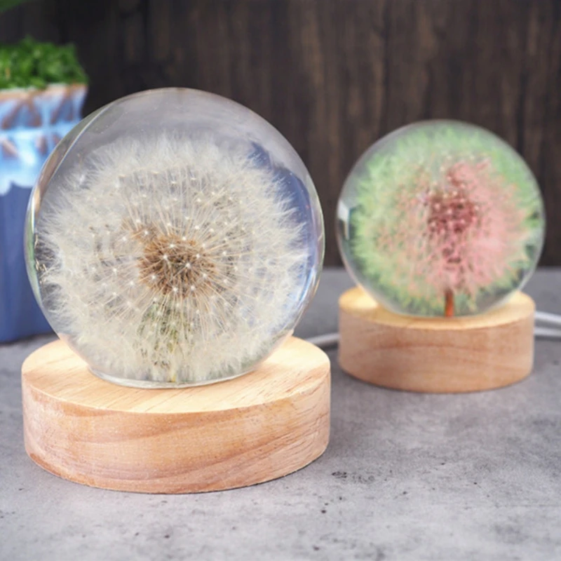 Crystal Ball LED Night Lights Epoxy Resin Mold Home Decoration Silicone Mold Wooden LED Lighted Base Dandelion Dried Flower DIY
Crystal Ball LED Night Lights Epoxy Resin Mold Home Decoration Silicone Mold Wooden LED Lighted Base Dandelion Dried Flower DIY