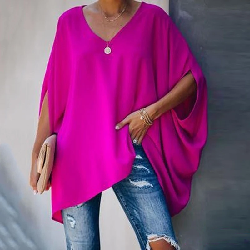 Autumn Ladies T Shirt Casual Solid Color Batwing Sleeves Tee V Neck Long Tops Female Loose T Shirt Streetwear
Autumn Ladies T Shirt Casual Solid Color Batwing Sleeves Tee V Neck Long Tops Female Loose T Shirt Streetwear