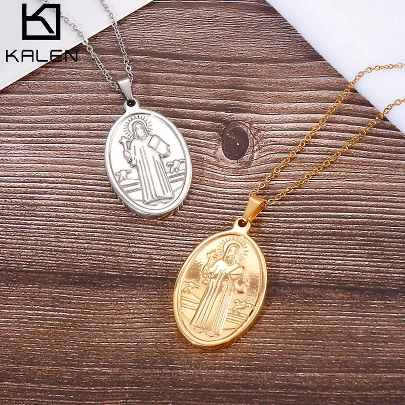 KALEN Virgin Mary Pendant Necklace Stainless Steel Fine Pendant Necklace Christian Prayer Amulet Ladies Necklace Jewelry
KALEN Virgin Mary Pendant Necklace Stainless Steel Fine Pendant Necklace Christian Prayer Amulet Ladies Necklace Jewelry