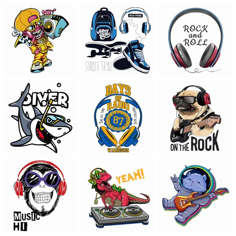 Hippie Music Animal Heat Transfer On T-Shirt Cloth Diy Rock Iron On Patches For Clothing Stickers Stripe Badge Accessories
Hippie Music Animal Heat Transfer On T-Shirt Cloth Diy Rock Iron On Patches For Clothing Stickers Stripe Badge Accessories