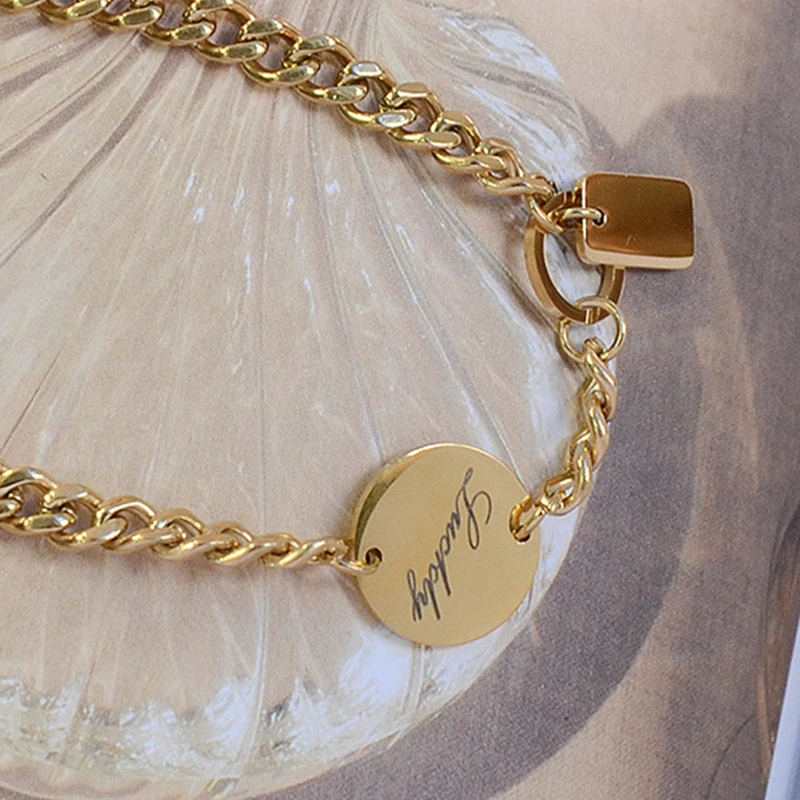 TOSOKO Stainless Steel Jewelry Lucky Letter Good Luck Long Brand Bracelet Hip Hop Cool Cable Link Chain For Women BSE151
TOSOKO Stainless Steel Jewelry Lucky Letter Good Luck Long Brand Bracelet Hip Hop Cool Cable Link Chain For Women BSE151