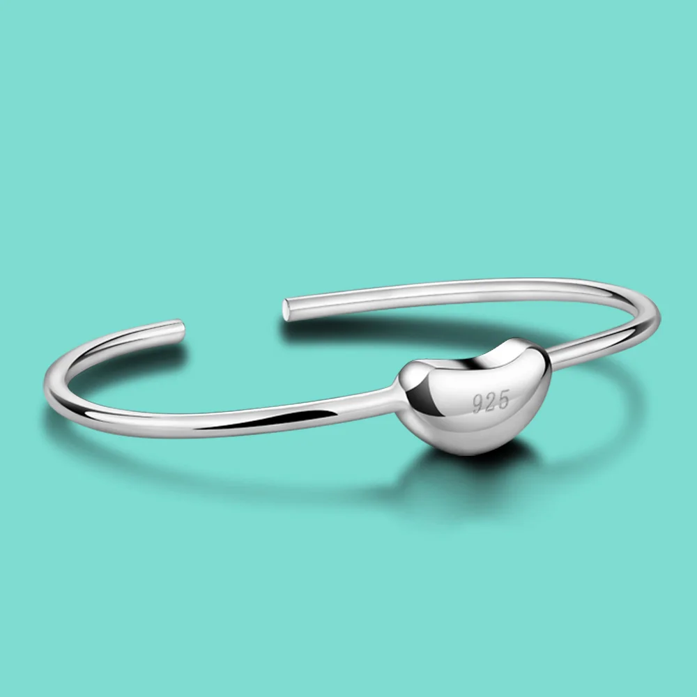 Simple Women's Silver Jewelry Original 925 Sterling Silver Bracelet Heart Design Solid Silver Open Bangle Student Accessories
Simple Women's Silver Jewelry Original 925 Sterling Silver Bracelet Heart Design Solid Silver Open Bangle Student Accessories