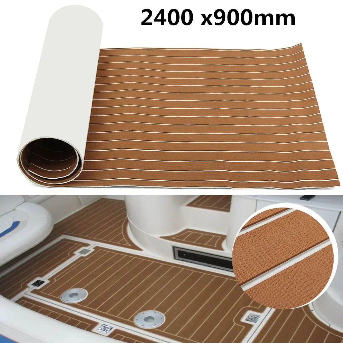 Self Adhesive Teak Decking Sheet EVA Foam Boat Flooring Pad 2400x900x6mm Floor Mat for Marine Boat Yacht RV Non-slip Carpet Mats
Self Adhesive Teak Decking Sheet EVA Foam Boat Flooring Pad 2400x900x6mm Floor Mat for Marine Boat Yacht RV Non-slip Carpet Mats