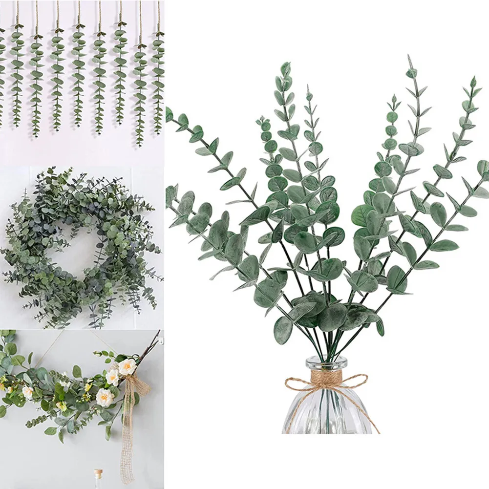 20pcs Artificial Plant Eucalyptus Leaves Fake Plastic Green Plants For Wedding Flower Wall Home Decoration Photography Props
20pcs Artificial Plant Eucalyptus Leaves Fake Plastic Green Plants For Wedding Flower Wall Home Decoration Photography Props