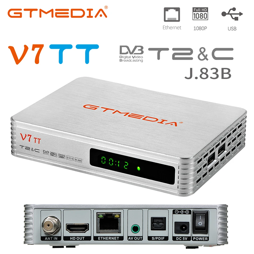 Спутниковый ресивер GTmedia V7 TT DVB-T/T2/Cable/J. 83b, ТВ-приставка 1080P Full HD с поддержкой H.265 HEVC, USB, Wi-Fi, без приложения
Спутниковый ресивер GTmedia V7 TT DVB-T/T2/Cable/J. 83b, ТВ-приставка 1080P Full HD с поддержкой H.265 HEVC, USB, Wi-Fi, без приложения