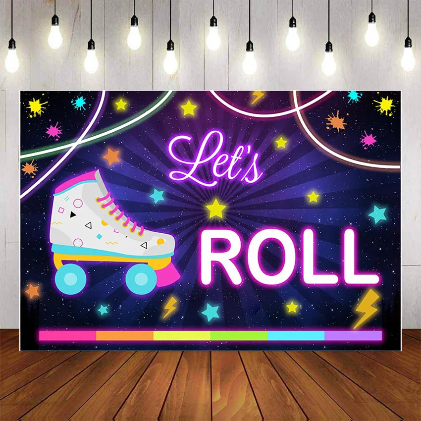 Mehofond Let's Roll Backdrops for Photography Birthday Party Background Skating Girls Rainbow Glow Decorations Photo Studio
Mehofond Let's Roll Backdrops for Photography Birthday Party Background Skating Girls Rainbow Glow Decorations Photo Studio