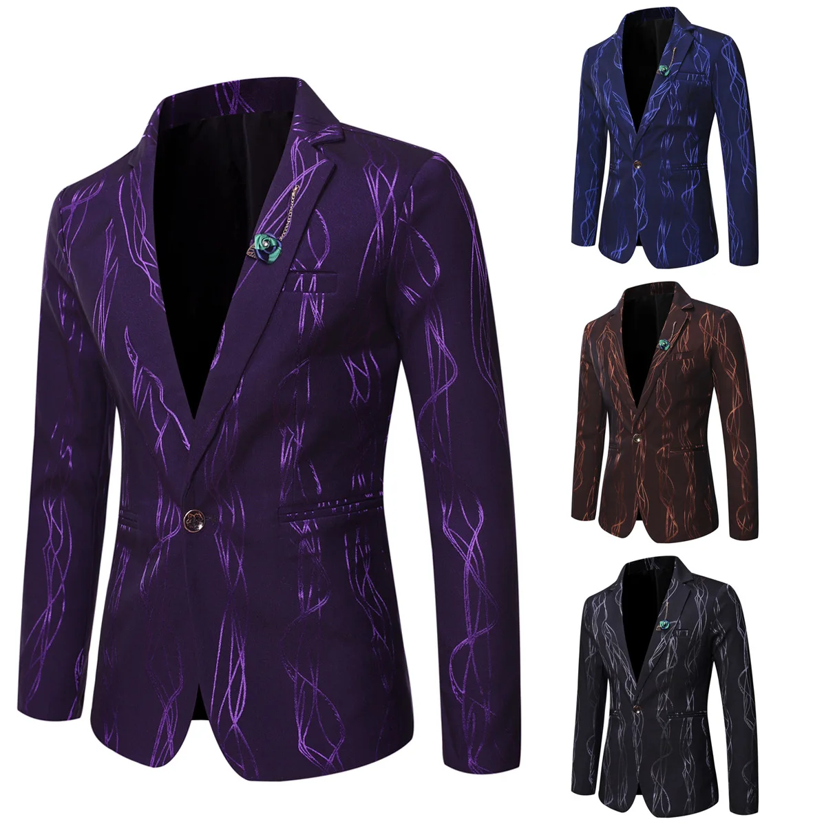 Hot Sale High Quality New Main Push men's Fashion Trend Bright Gold Printing Suit Jacket Sportsman Casual Slim Jacket
Hot Sale High Quality New Main Push men's Fashion Trend Bright Gold Printing Suit Jacket Sportsman Casual Slim Jacket