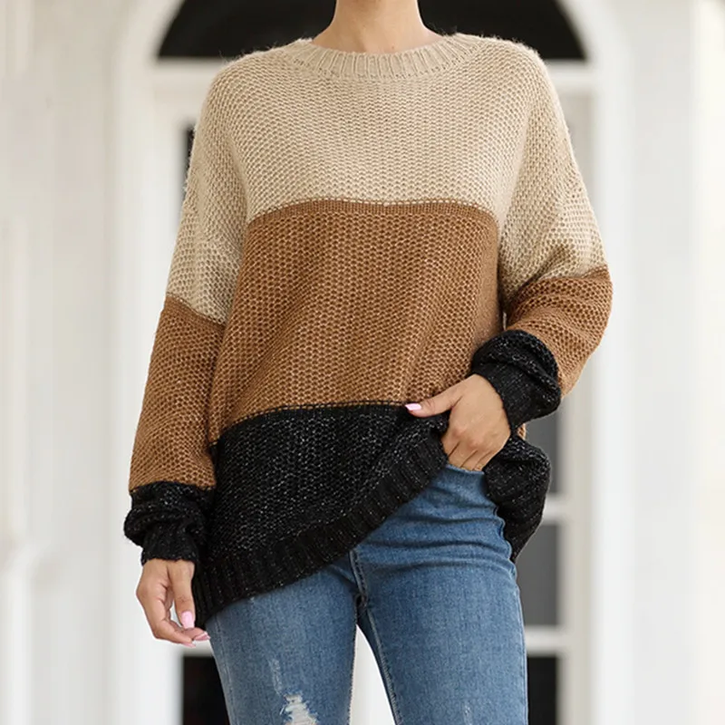 Autumn Candy Color Women Sweater Round Collar Colorblock Long Sleeve Knit Top Multicolor with Splicing Thin Tops Sweaters
Autumn Candy Color Women Sweater Round Collar Colorblock Long Sleeve Knit Top Multicolor with Splicing Thin Tops Sweaters