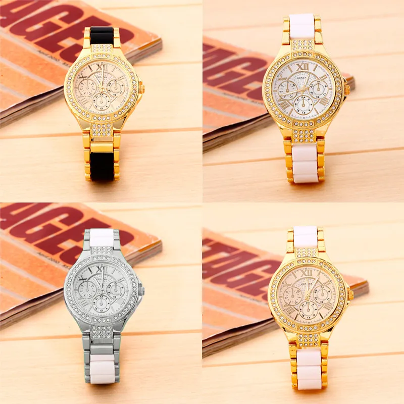 

Hot Luxury Women Watch Fashion Ladies Stailess Steel Roman Numerals Rhinestone Analog Quartz Wrist Watch Reloj Mujer Best Gift