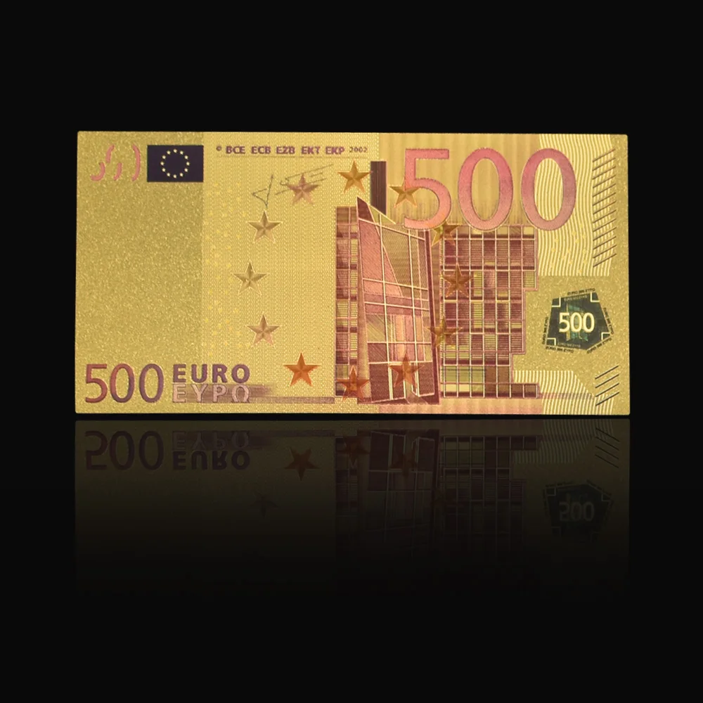 10 шт./лот 500 EUR золотых банкнот в центре сообщений течение 24K Gold поддельные