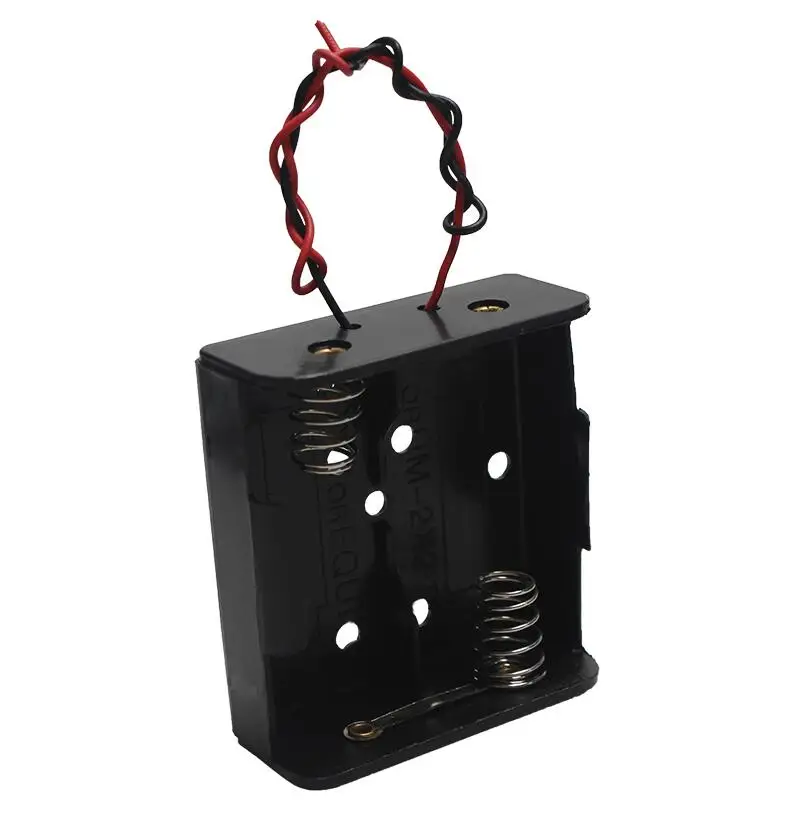 MasterFire 300pcs/lot New Black DIY Storage Box Holder Battery Case 2 Slots C Size 3V Batteries Holder Cell Cover with Wires