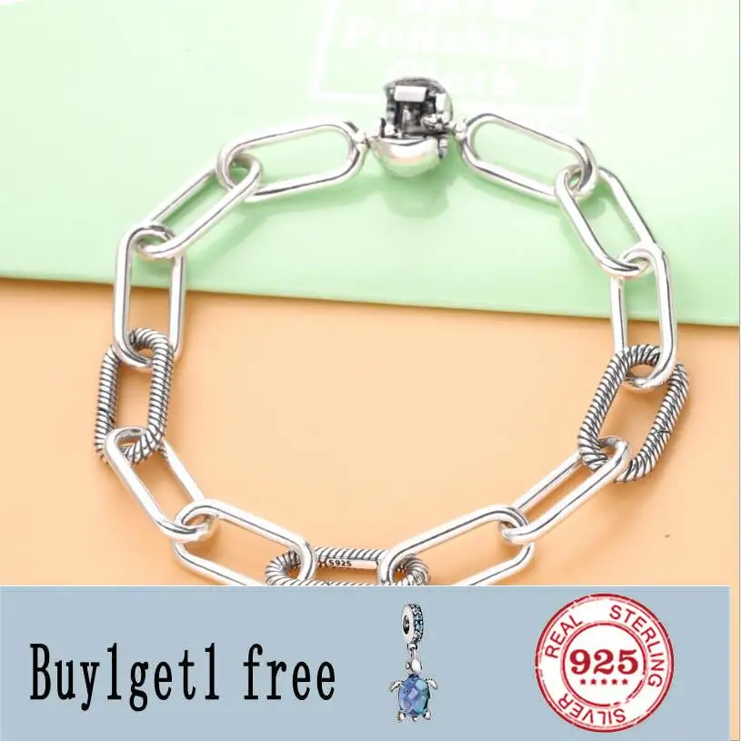 925 Sterling Silver fashion Bracelet Me Link Snake Chain Pattern Circular Clasp Bangle Fit Women Bead Charm fashion Jewelry
925 Sterling Silver fashion Bracelet Me Link Snake Chain Pattern Circular Clasp Bangle Fit Women Bead Charm fashion Jewelry