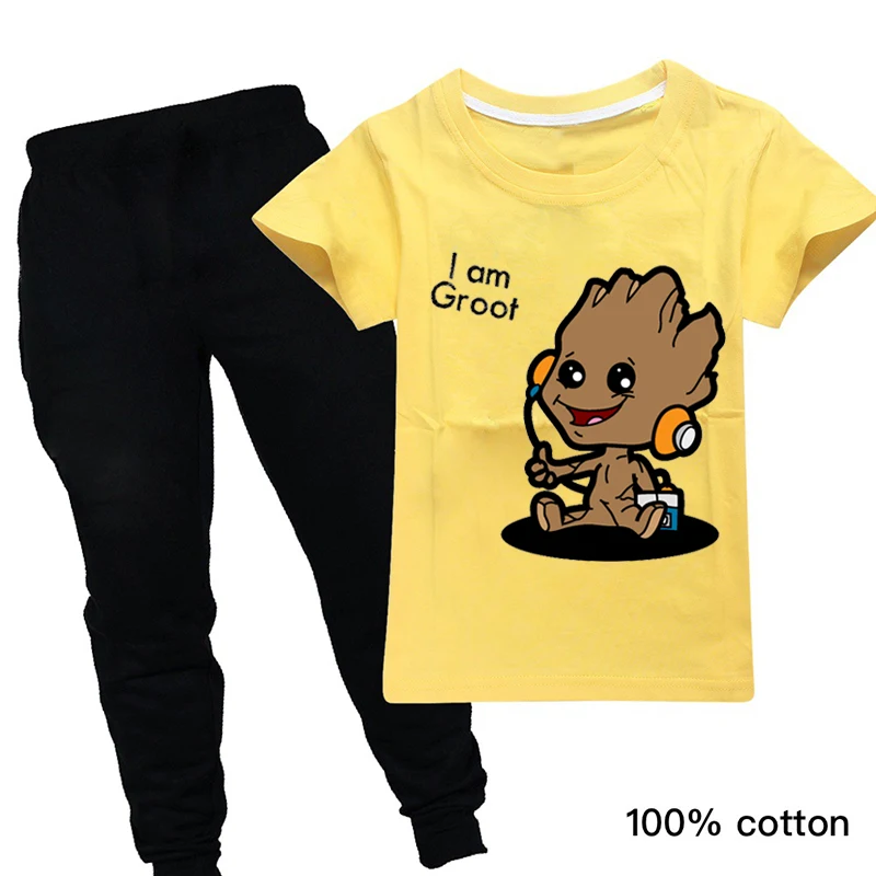 Movie Cartoon I Am Groot Kids Boys Short Sleeve Summer Clothes Unisex Girls Tracksuit Tops 2PCS Sets Outfit Children Clothing
Movie Cartoon I Am Groot Kids Boys Short Sleeve Summer Clothes Unisex Girls Tracksuit Tops 2PCS Sets Outfit Children Clothing