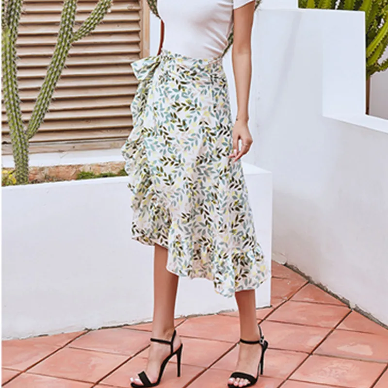 Women Lace-Up Slit Irregular Floral Skirt Female Floral Printing Ruffle Long Skirts Fashion Elegant Skirt Women's Clothing
Women Lace-Up Slit Irregular Floral Skirt Female Floral Printing Ruffle Long Skirts Fashion Elegant Skirt Women's Clothing