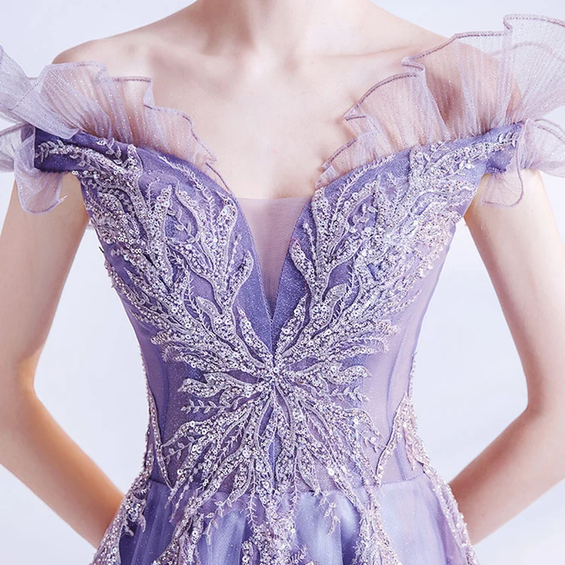 Evening Dress Beading Sequined Embroidery Off The Shoulder Floor-Length Luxury Lace Tulle A-Line Elegant Women Formal Gown TS692
Evening Dress Beading Sequined Embroidery Off The Shoulder Floor-Length Luxury Lace Tulle A-Line Elegant Women Formal Gown TS692