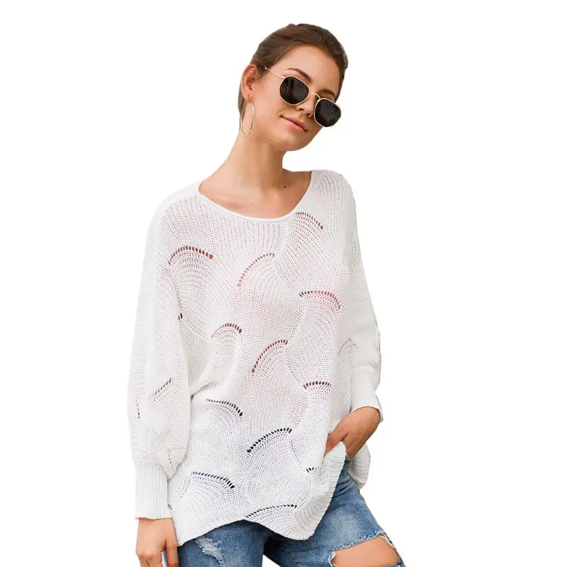 Womens Batwing Long Sleeves Hollow Out Knitted Sweaters Crew Neck Irregular Wave Hem Casual Loose Pullover Jumper Tops S-XL D08E
Womens Batwing Long Sleeves Hollow Out Knitted Sweaters Crew Neck Irregular Wave Hem Casual Loose Pullover Jumper Tops S-XL D08E
