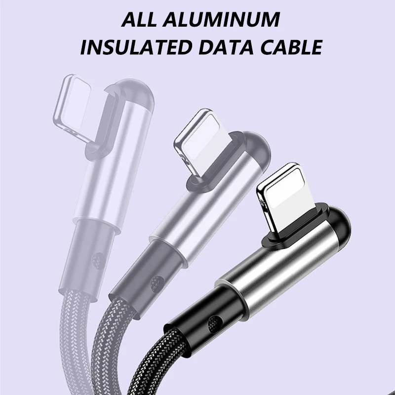Зарядный кабель с разъемом USB Type-C 90 градусов для быстрой зарядки и передачи
