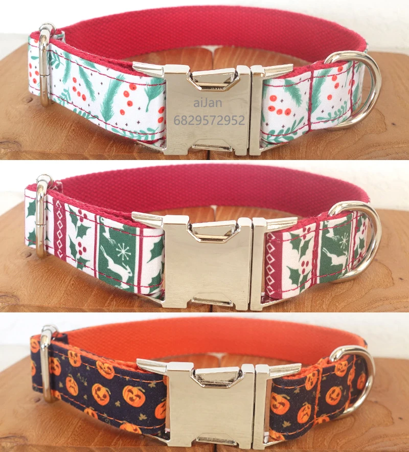 Personalized Dog Collar Nylon Printed Christmas Deer Halloween Pumpkin Engraved Collar for Small Medium Large Dogs Collars Puppy
Personalized Dog Collar Nylon Printed Christmas Deer Halloween Pumpkin Engraved Collar for Small Medium Large Dogs Collars Puppy