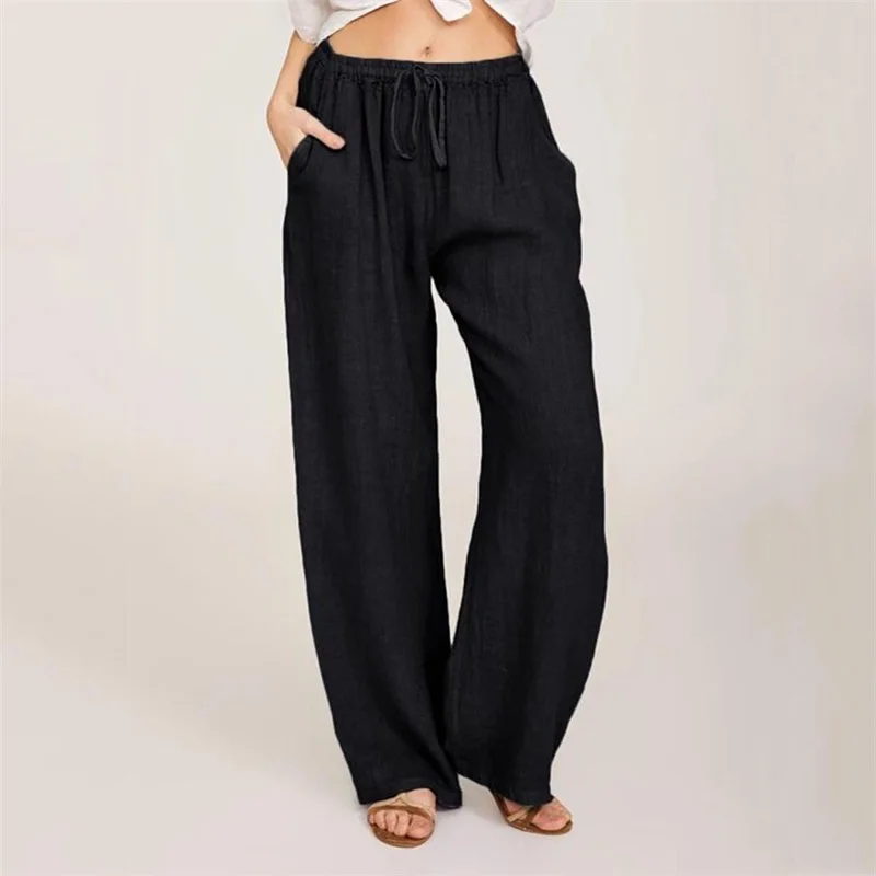 Solid Pants For Ladies High Waisted Loose Wide Leg Summer Ladies's Pant 2021 Casual Homewear Trousers For Female
Solid Pants For Ladies High Waisted Loose Wide Leg Summer Ladies's Pant 2021 Casual Homewear Trousers For Female