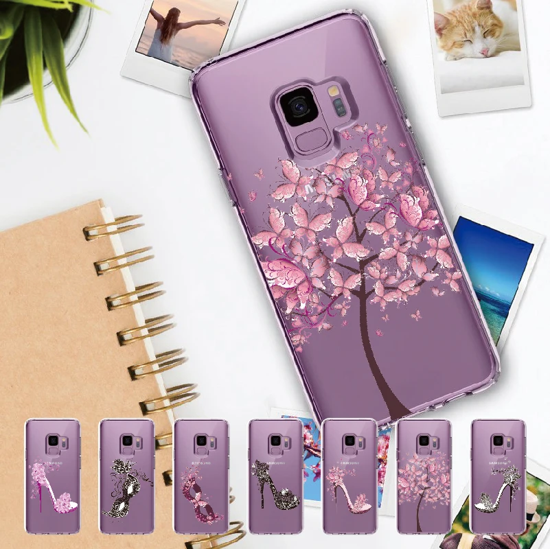 Винтажный цветочный чехол на высоком каблуке для Samsung Galaxy A41 Note 8 9 10 A7 A8 S8 S9 S10 S20 Plus