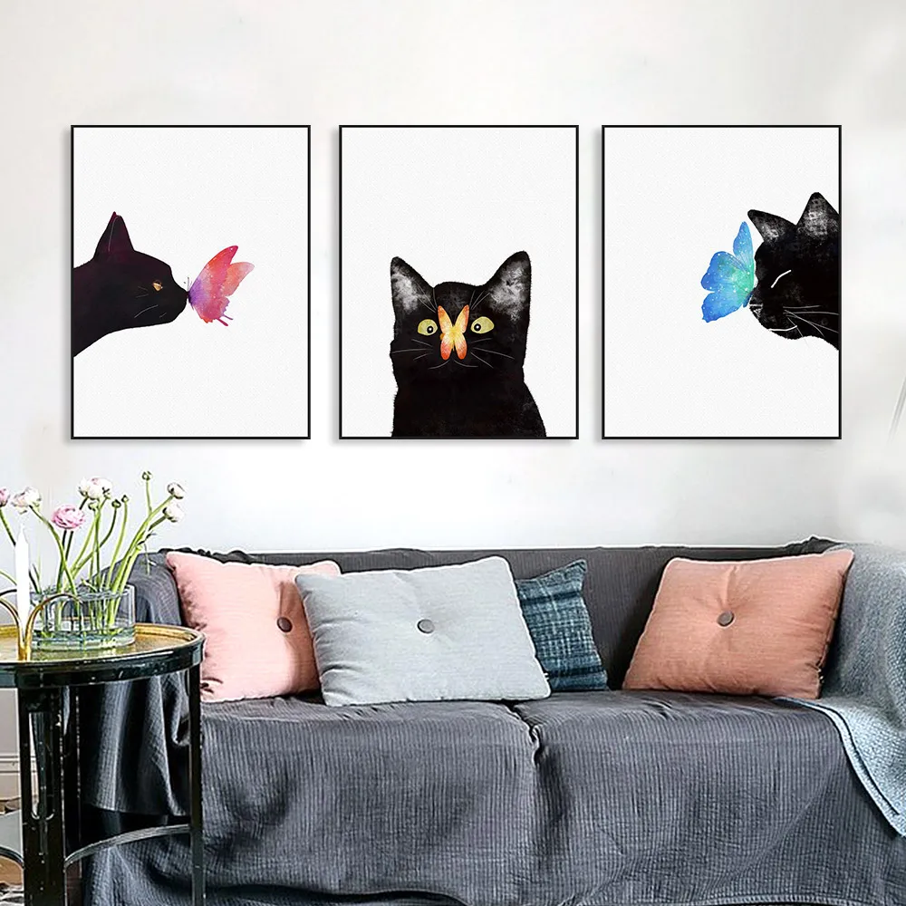 Modern Animal Cat Butterfly Canvas Art Print Poster Nordic Wall Picture Kids Room Decor Painting No Frame
Modern Animal Cat Butterfly Canvas Art Print Poster Nordic Wall Picture Kids Room Decor Painting No Frame
