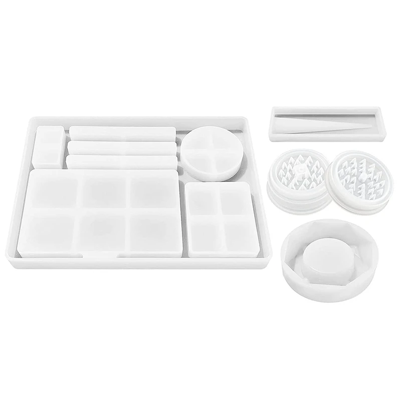 4 PCS Silicone Molds for Resin - Large Resin Molds with Rolling Tray Mold and Resin Grinder Mold for DIY Resin Epoxy Kit
4 PCS Silicone Molds for Resin - Large Resin Molds with Rolling Tray Mold and Resin Grinder Mold for DIY Resin Epoxy Kit