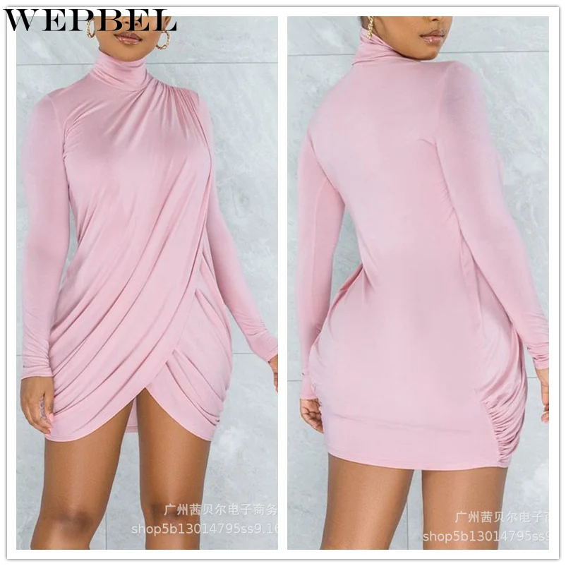 Mandylandy Women's Elegant Ruched Irregular Dress Ladies Sexy Fashion Long Sleeve Turtleneck Bodycon Dress
Mandylandy Women's Elegant Ruched Irregular Dress Ladies Sexy Fashion Long Sleeve Turtleneck Bodycon Dress
