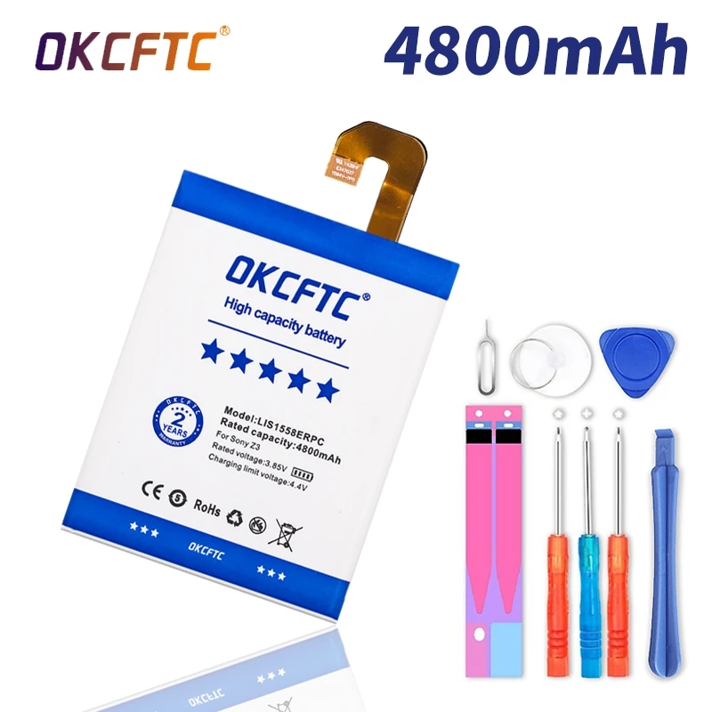 OKCFTC Original 4800mAh Replacement Battery LIS1558ERPC For SONY Xperia Z3 L55T L55U D6653 D6633 D6603 Authentic Phone Battery
OKCFTC Original 4800mAh Replacement Battery LIS1558ERPC For SONY Xperia Z3 L55T L55U D6653 D6633 D6603 Authentic Phone Battery