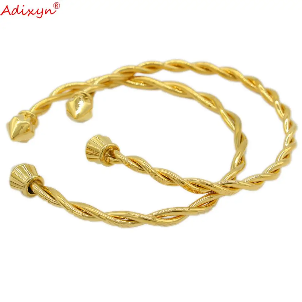 Adixyn 2pcs/lots African Twisted Bangle Gold Color Copper Kuwait Jewelry Dubai Luxury Jewelry for MUM Lovers Gifts N102614
Adixyn 2pcs/lots African Twisted Bangle Gold Color Copper Kuwait Jewelry Dubai Luxury Jewelry for MUM Lovers Gifts N102614