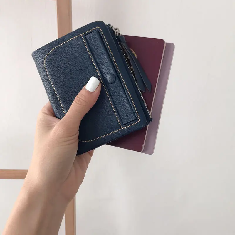 

SIKU genuine leather Sheepskin purse handmade women's key holder brand women wallet case