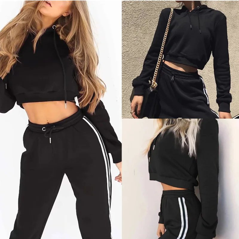 Spring Women Sets Matching Sets Track Suit Striped Sweatsuit Girls Two Piece Set 2 Piece Black Outfits Sport wear Running Set
Spring Women Sets Matching Sets Track Suit Striped Sweatsuit Girls Two Piece Set 2 Piece Black Outfits Sport wear Running Set