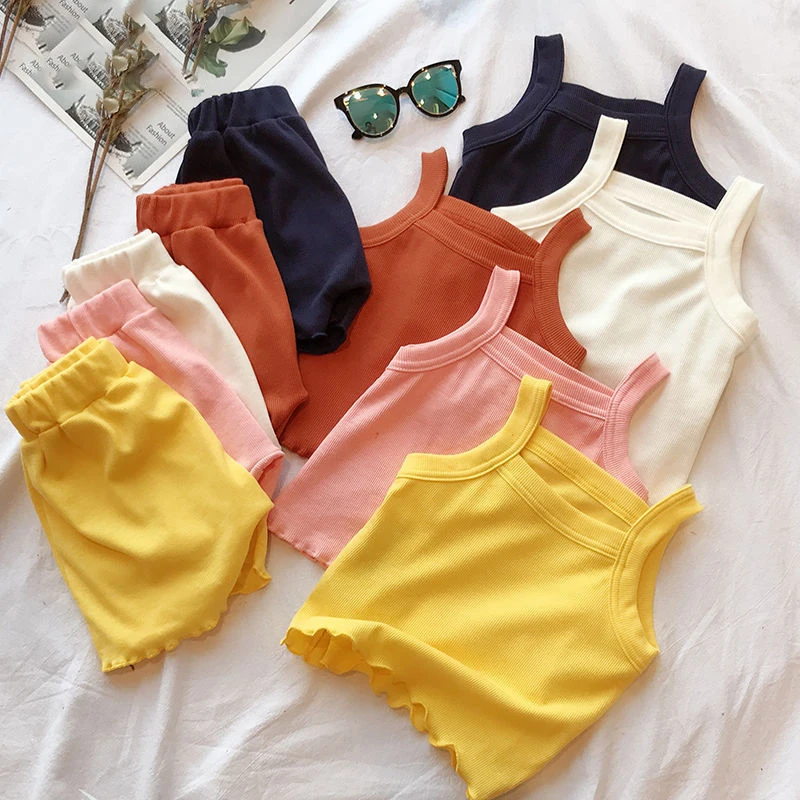 Girls' Shorts Set Summer Children's Baby Solid Color Soft and Comfortable Sleeveless Vest Loose Cotton Shorts Two-Piece Suit
Girls' Shorts Set Summer Children's Baby Solid Color Soft and Comfortable Sleeveless Vest Loose Cotton Shorts Two-Piece Suit