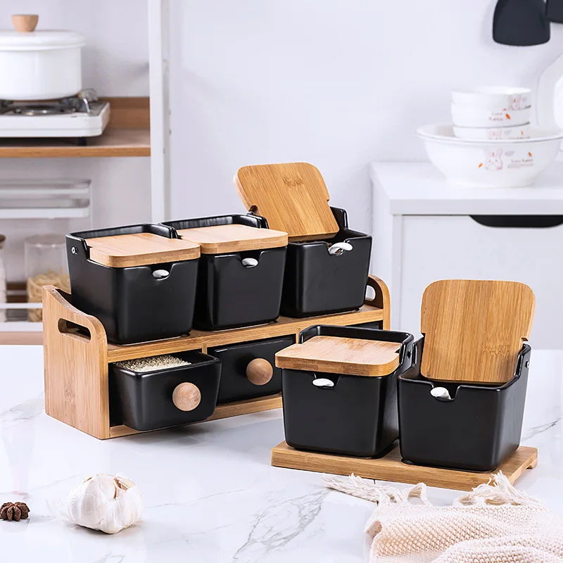 New Creative Ceramic Seasoning Storage Box Bamboo Lid 1Piece 2Pieces Set 3pieces Set Salt Sugar Spicies Organizer Storage Set
New Creative Ceramic Seasoning Storage Box Bamboo Lid 1Piece 2Pieces Set 3pieces Set Salt Sugar Spicies Organizer Storage Set