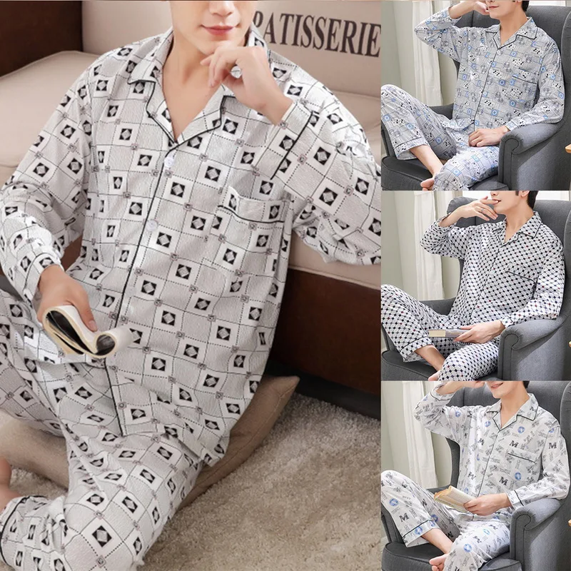 Puimentiua Men Pyjama Set Cotton Spring Long Sleeve Plaid Men Pajama Suit Spring Nightwear Pijama Male Sleepwear Two Piece XXXL
Puimentiua Men Pyjama Set Cotton Spring Long Sleeve Plaid Men Pajama Suit Spring Nightwear Pijama Male Sleepwear Two Piece XXXL