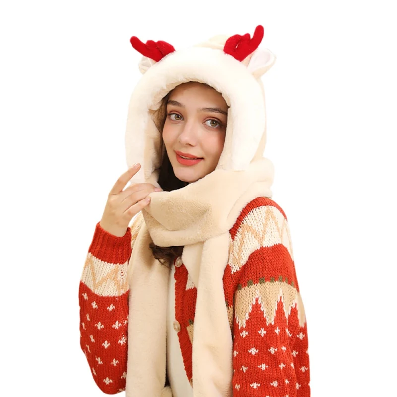 Winter Warm 3 in 1 Antlers Hat Scarf Gloves Cute Plush Windproof All-Matching Warmer Christmas Gift
Winter Warm 3 in 1 Antlers Hat Scarf Gloves Cute Plush Windproof All-Matching Warmer Christmas Gift