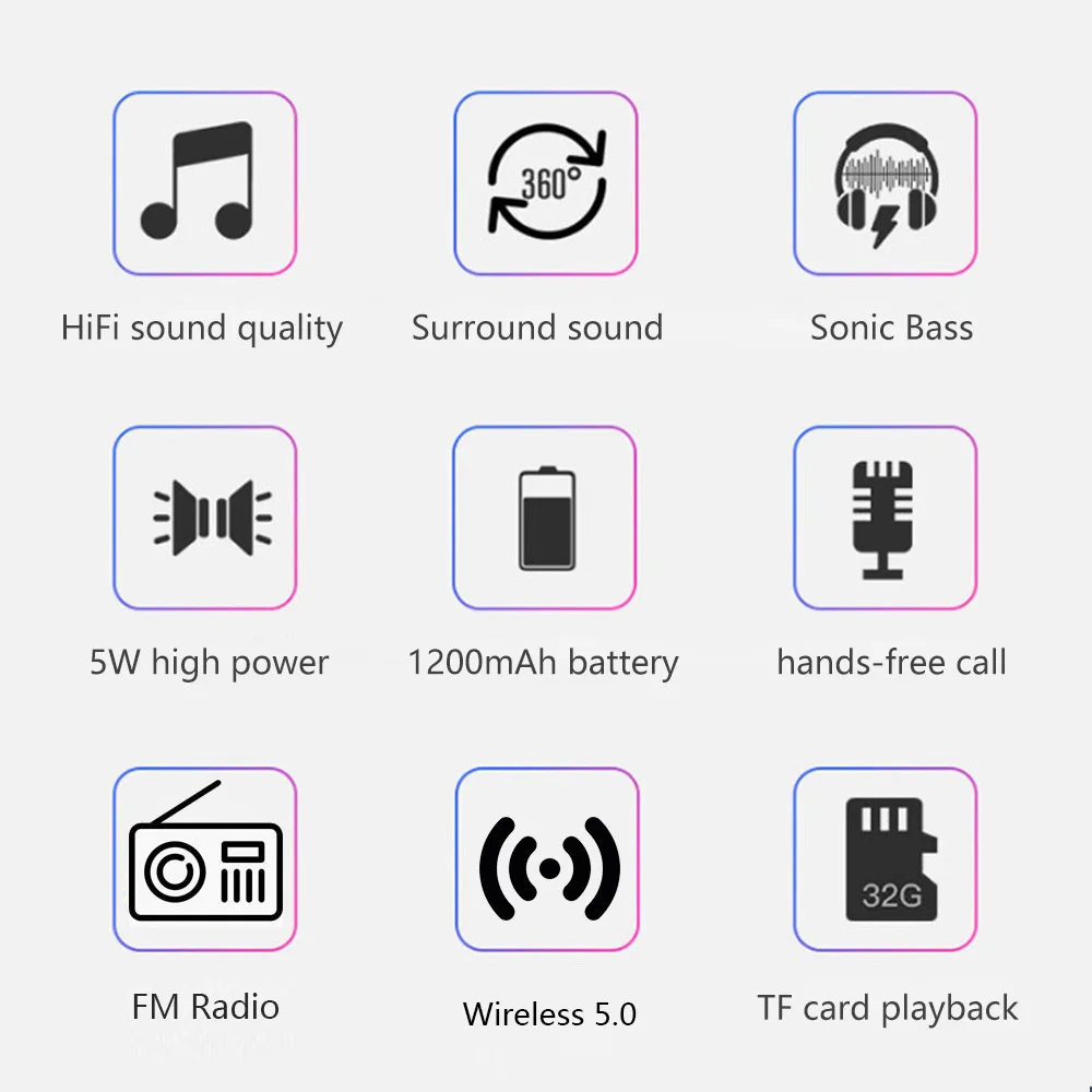 Портативный беспроводной Bluetooth-динамик мини-сабвуфер с поддержкой TF-карты MP3