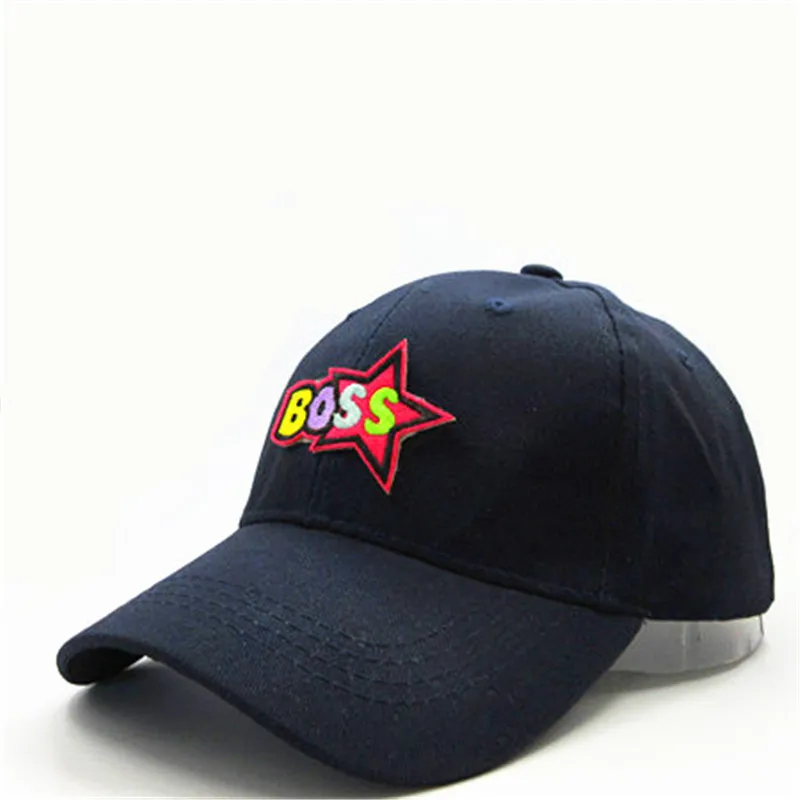 Фото С надписью Boss вышивка хлопковая Бейсбол Кепки хип-хоп Регулируемая Снэпбэк Шапки