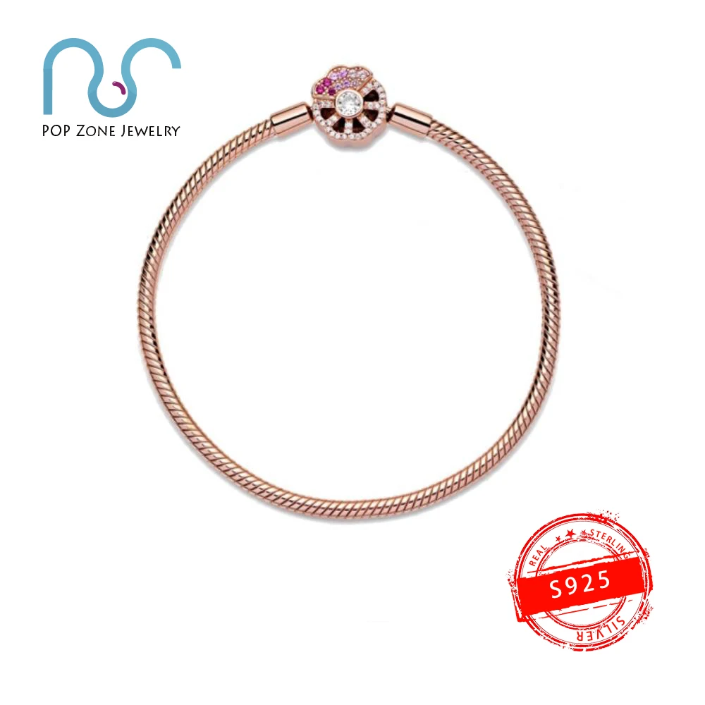 Fit Original Pan Charm Bracelet S925 Sterling Silver Bracelet Rose Golden Snake Chain in Flower Shape Bracelet Female Brand Gift
Fit Original Pan Charm Bracelet S925 Sterling Silver Bracelet Rose Golden Snake Chain in Flower Shape Bracelet Female Brand Gift