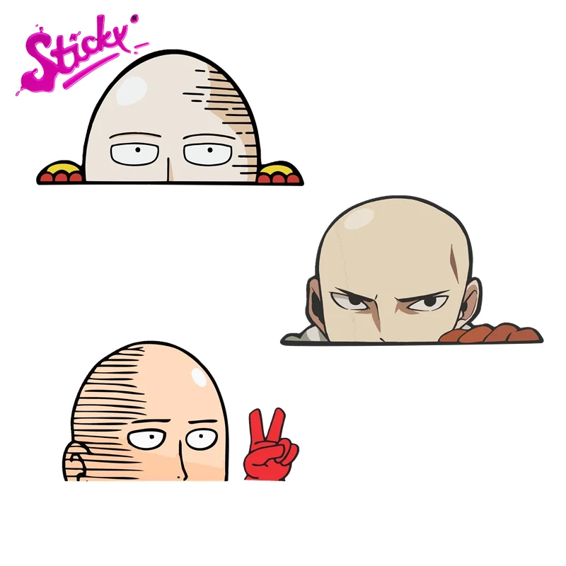 

STICKY Funny One Punch Man Sticker Peeker Anime Car Sticker Decal Decor for RV Auto Motocross Racing Laptop Helmet Trunk Wall