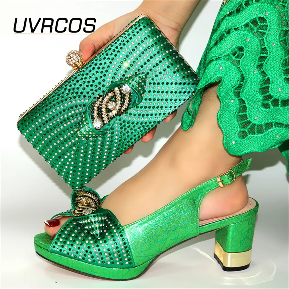 Style New Design Italian Women Shoes and Bag Set in Green Color 2021 Sweet Style African Lady Shoes Matching Bag with Crystal
Style New Design Italian Women Shoes and Bag Set in Green Color 2021 Sweet Style African Lady Shoes Matching Bag with Crystal