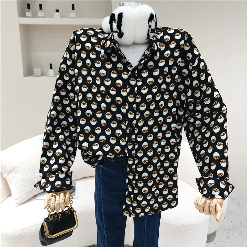 Women's Spring Summer 2021 Fashion Vintage design printed shirt new casual long sleeve Lapel Shirt
Women's Spring Summer 2021 Fashion Vintage design printed shirt new casual long sleeve Lapel Shirt