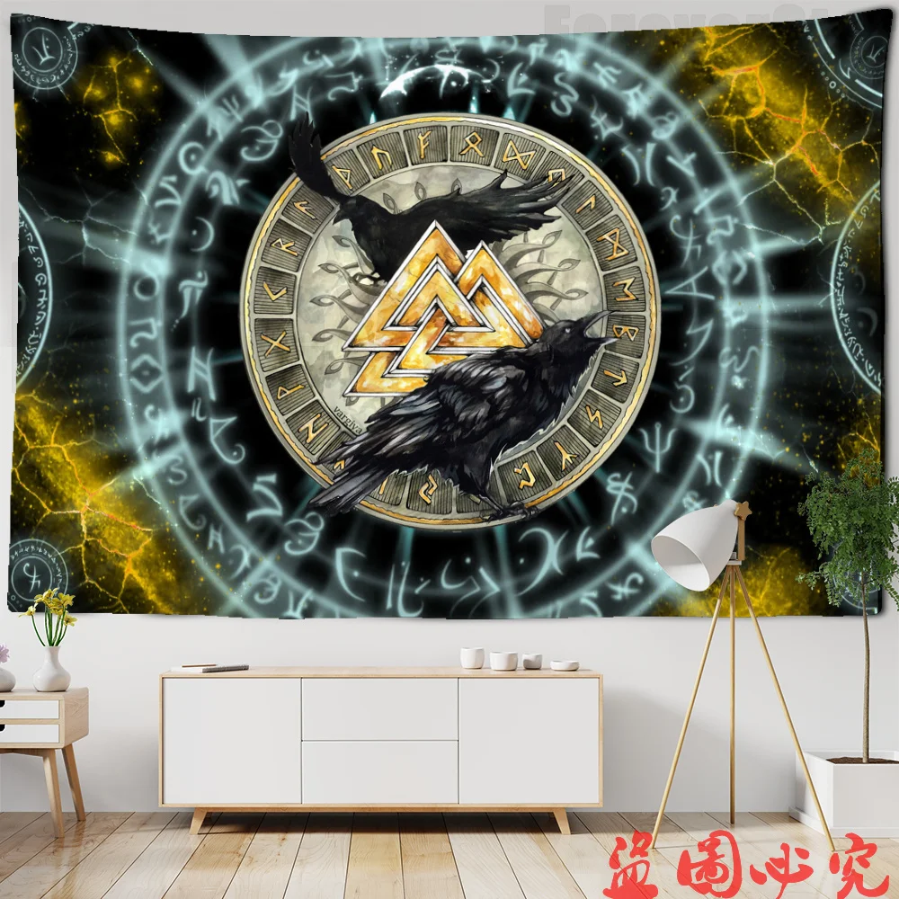 Vikings Tapestry wall Raven Mysterious Meditation Psychedelic Runes Art Wall Hanging Tapestries for Living Room Tarot Sun Moon
Vikings Tapestry wall Raven Mysterious Meditation Psychedelic Runes Art Wall Hanging Tapestries for Living Room Tarot Sun Moon