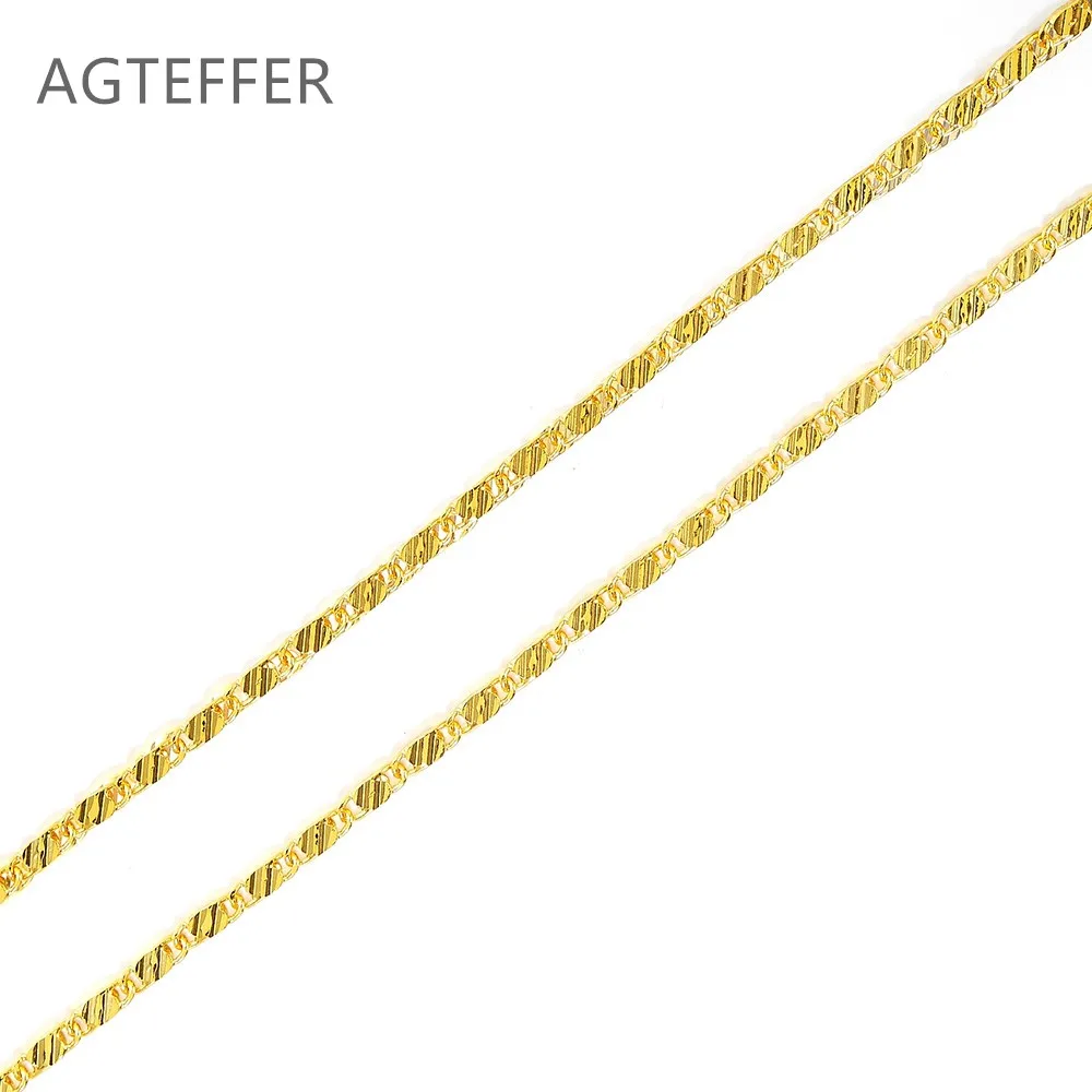 AGTEFFER 925 Sterling Silver 16/18/20/22/24/26/28/30 Inch 18K Gold Basic Chain Necklace For Women Man Fashion Wedding Jewelry
AGTEFFER 925 Sterling Silver 16/18/20/22/24/26/28/30 Inch 18K Gold Basic Chain Necklace For Women Man Fashion Wedding Jewelry