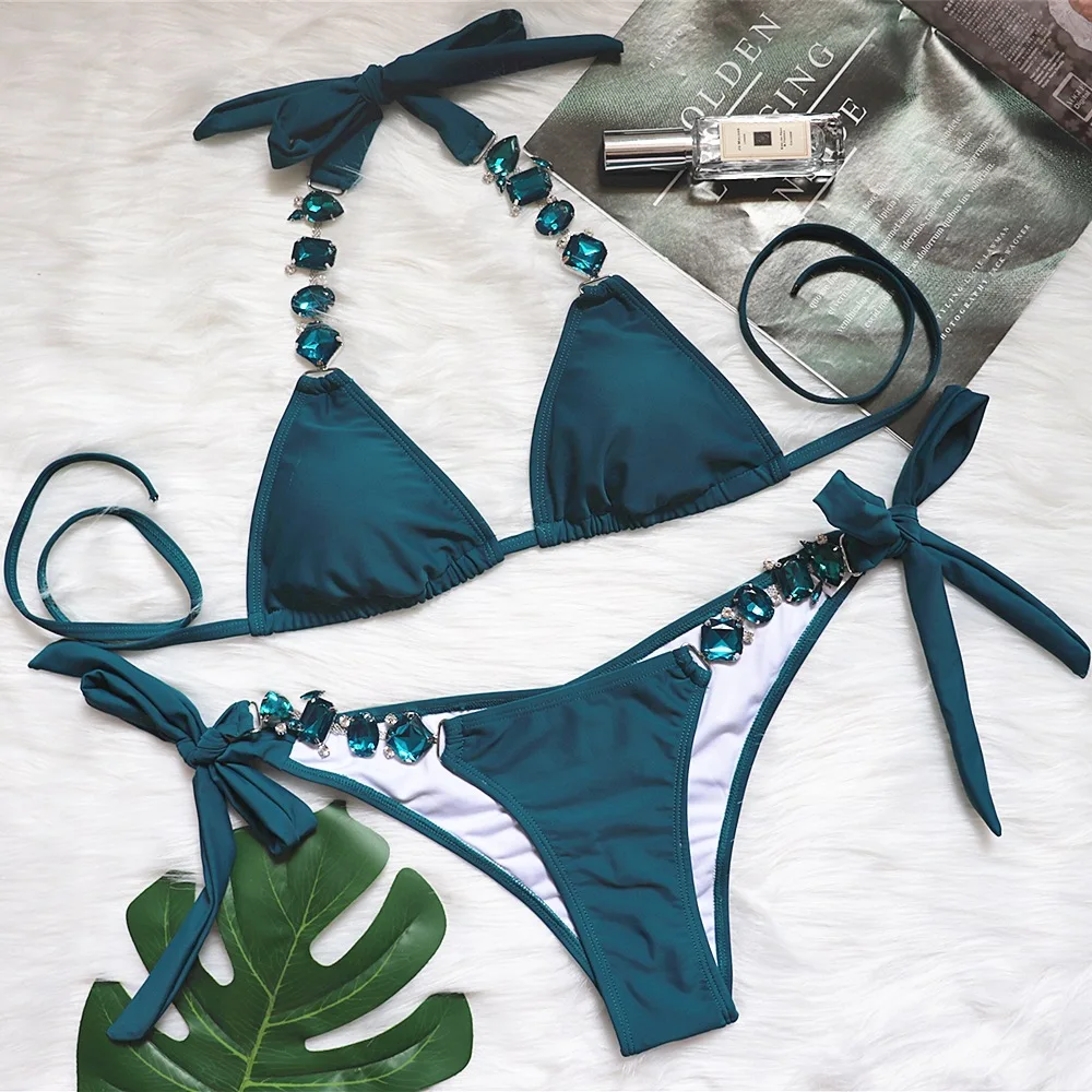 2021 sexy Push Up Bikini Set ribbon luxury Swimwear metal chain accessories swimsuit women's 2 piece set Brazilian Bathing Suit
2021 sexy Push Up Bikini Set ribbon luxury Swimwear metal chain accessories swimsuit women's 2 piece set Brazilian Bathing Suit